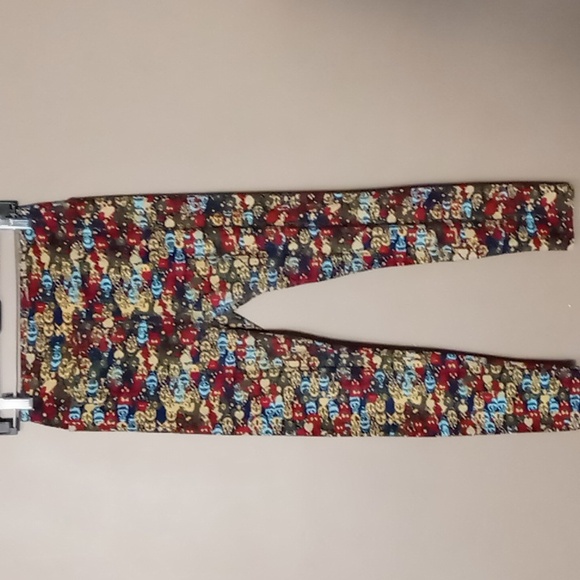 LuLaRoe Pants - LuLaRoe Dark Blue w Bright Color Patterned Leggings One Size